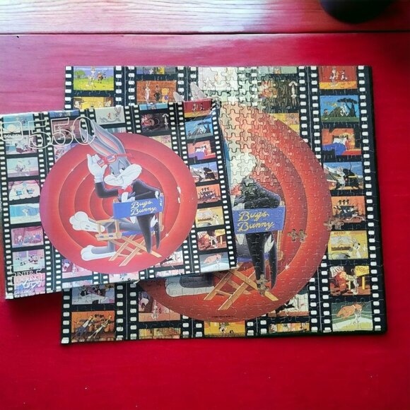 Looney Tunes Bugs Bunney Movie Puzzle 550 Pieces 1990 Film Clips Vintage Rabbit - Picture 1 of 14